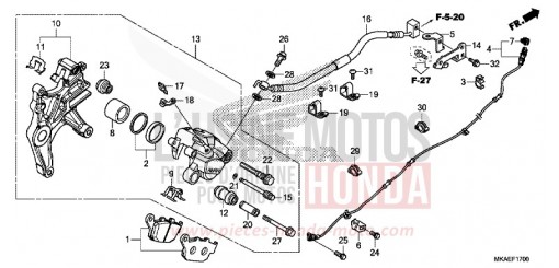 REAR BRAKE CALIPER NC750DJ de 2018